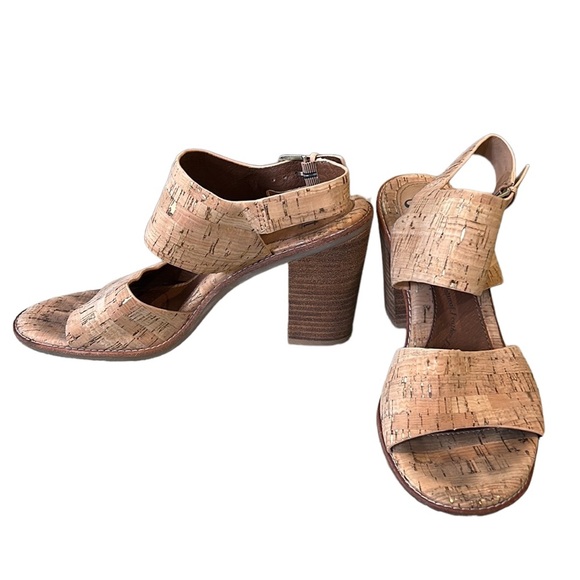 Sofft Pierz Tan Cork & Metallic Gold Chunky Heel Sandals in Gold Natural - 9.5 - Picture 5 of 16